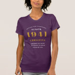 80th Birthday Born 1941 Standards Purple Women's T-Shirt<br><div class="desc">80th birthday,  born in 1941 women's purple tshirt. Easily customise all the text on this "Birthday" T shirt using the template provided. Part of the "Setting Standards" range of birthday ideas.</div>