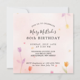 80th Birthday Card Invitation