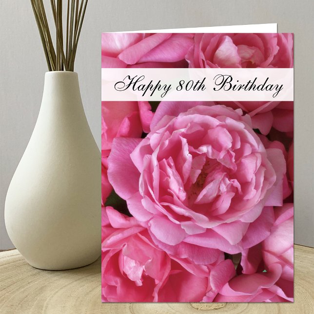 80th Birthday Card - Roses for 80 Year (Creator Uploaded)