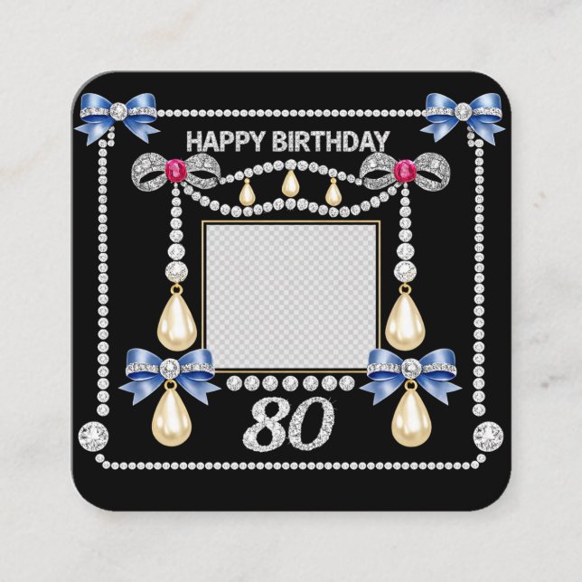 80th Birthday Card Tudor Royality Inspired Diamond (Front)