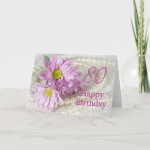 80th Birthday card with daisies