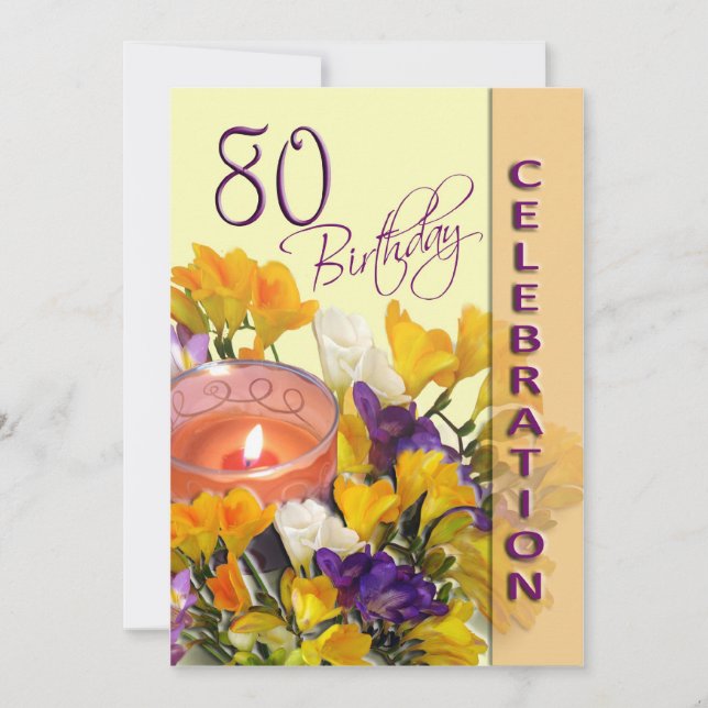 80th Birthday Celebration party invitation (Front)