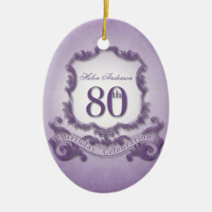 80th Birthday Celebration Personalised Ornament