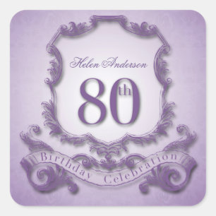 80th Birthday Celebration Personalised Stickers