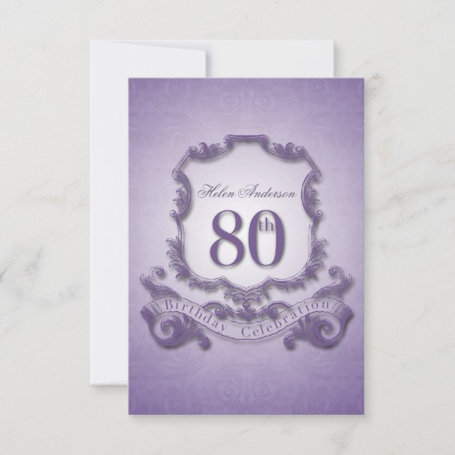 80th Birthday Celebration Vintage Frame -2- Invitation (Front)