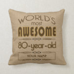 80th Birthday Celebration World Best Fabulous Cushion<br><div class="desc">Celebrate the milestone birthday of your favourite senior citizen with this fun gift reminding them of how fabulous they are. Customise with names,  initials or other text.</div>