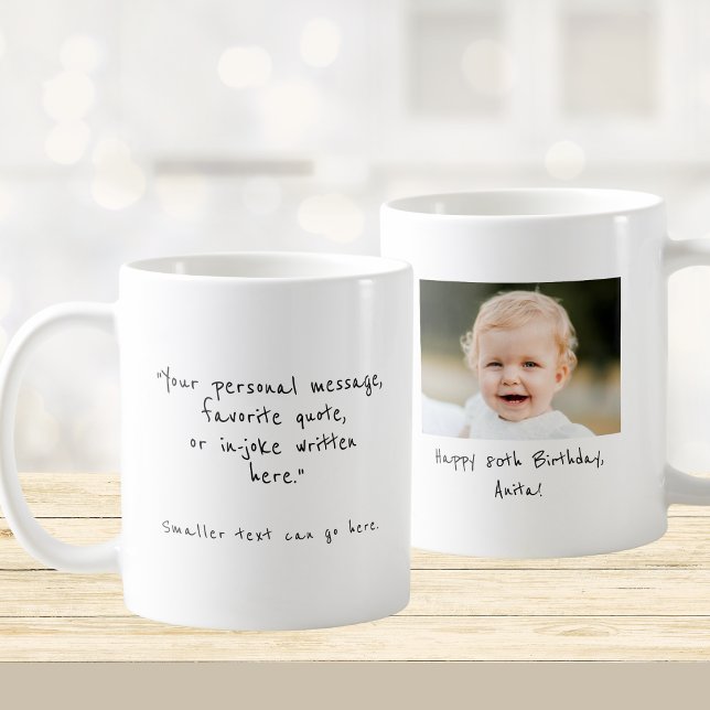 80th Birthday custom photo and message Coffee Mug (Creator Uploaded)