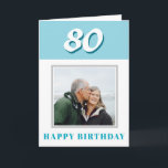 80th Birthday Custom Photo Personalised Card<br><div class="desc">80th Birthday Custom Photo Personalised Card. Personalised 80th birthday greeting card for someone celebrating 80 years. This modern and simple design features the age,  photo and Happy birthday card. Add your photo into and message inside or erase it. You can also change the year number.</div>