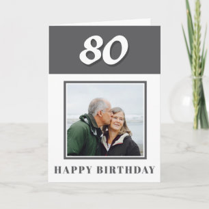80th Birthday Custom Photo Personalised Card