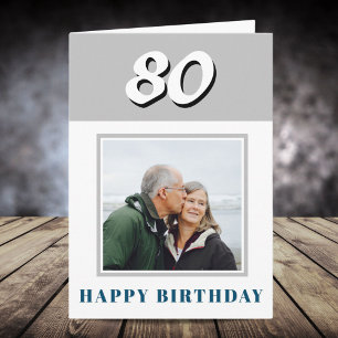 80th Birthday Custom Photo Personalised Card