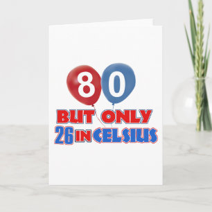 80th birthday designs card