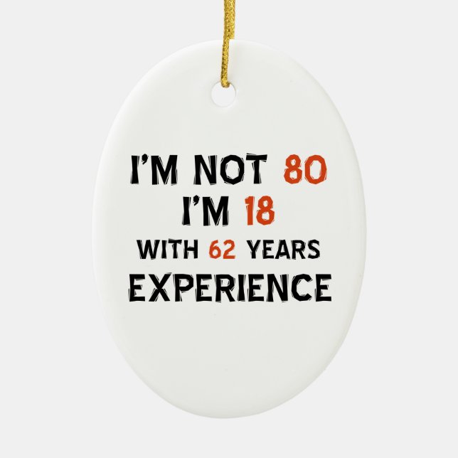 80th birthday designs ceramic tree decoration (Front)