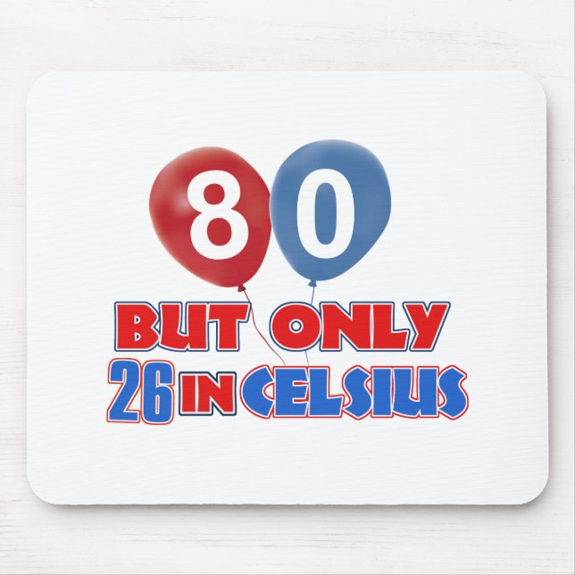 80th birthday designs mouse pad (Front)