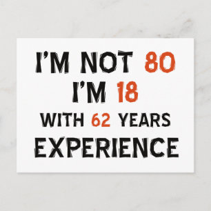 80th birthday designs postcard