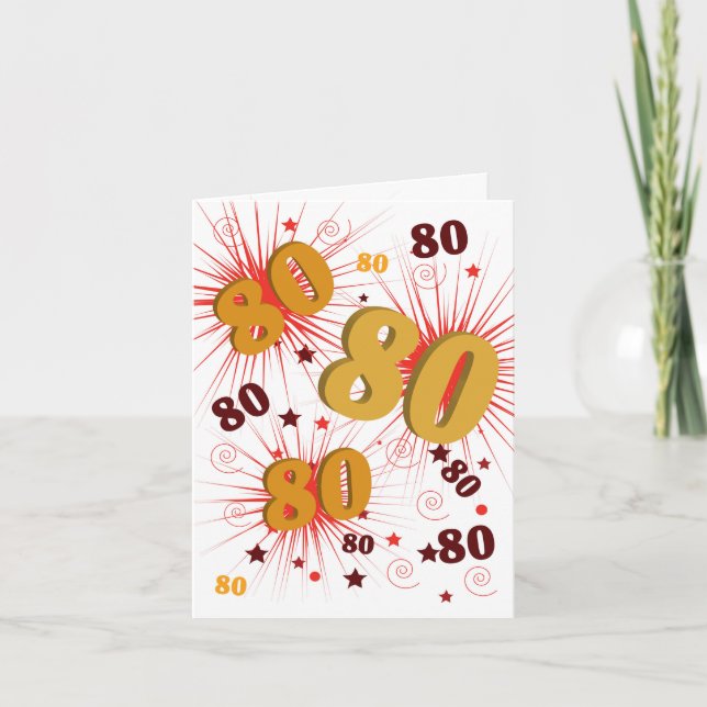 80th Birthday Explosion of Celebration Card (Front)