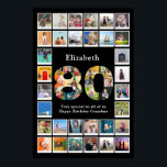 80th Birthday Family Photo Template Keepsake Poster<br><div class="desc">Make that special person feel very loved with this wonderful family photo poster birthday gift. Add your favourite images to create a heartfelt keepsake with loving memories.</div>