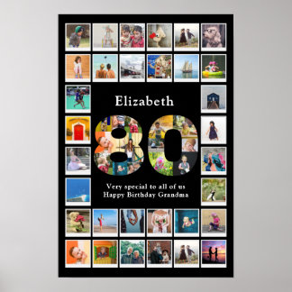 80th Birthday Family Photo Template Keepsake Poster