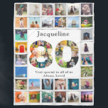 80th Birthday Family Photo Template Large Fleece Blanket<br><div class="desc">Make that birthday gift a very special memories keepsake with this large wonderful photo blanket. Add your favourite images to create a heartfelt and touching present.</div>