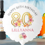80th Birthday Floral Gold Number 80 Personalised Balloon<br><div class="desc">80th birthday party balloon with personalised wording and gold number 80 decorated with pretty flowers. Feminine and elegant design with watercolor floral arrangements in shades of pink yellow orange and purple. Perfect for 80th birthday gift wrapping, envelope seals and party decorations for spring or summer birthday lunch, garden tea party...</div>