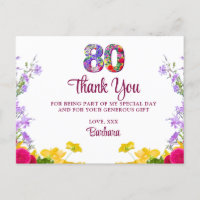 80th birthday floral thanks modern 80 years party