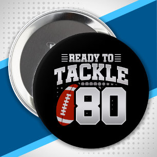 80th Birthday - Football Mum - Football Player 10 Cm Round Badge