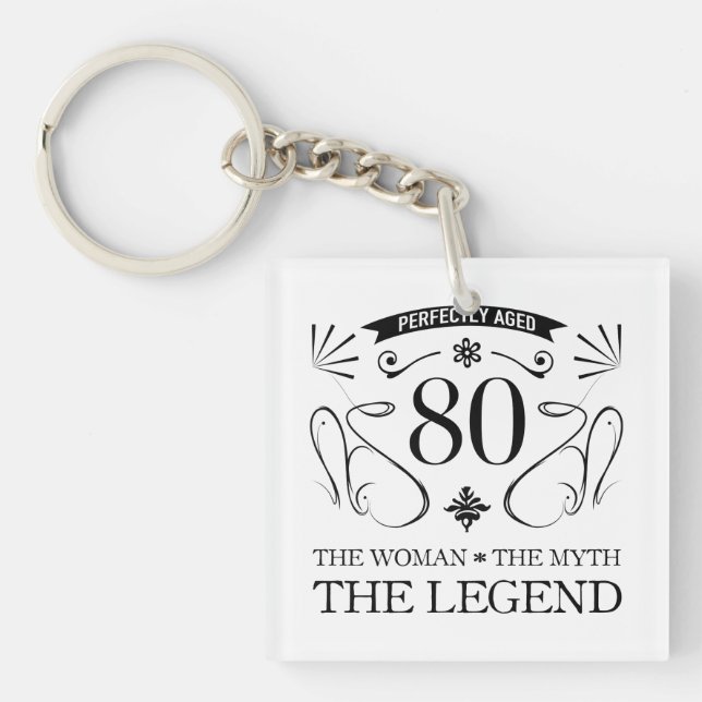 80th Birthday For Women Key Ring (Front)