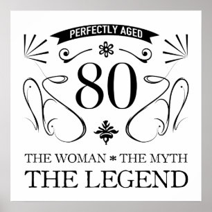 80th Birthday For Women Poster