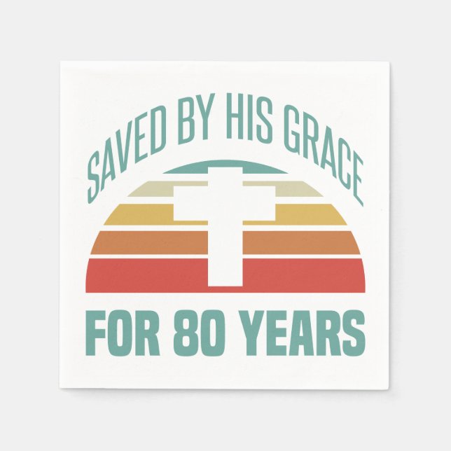80th Birthday Gift For Christians Napkin (Front)