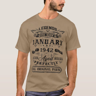 80th Birthday Gift For Legends Born January 1942 8 T-Shirt
