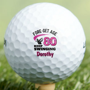 80th Birthday Gift for Sister Elegan Funny Custom Golf Balls