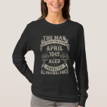 80th Birthday Gifts For Men 80 Year Old Bday April T-Shirt<br><div class="desc">80th Birthday Gifts For Men 80 Year Old Bday April 1945</div>