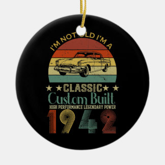 80th Birthday Gifts for Men Dad Retro Vintage Ceramic Tree Decoration