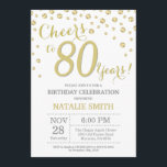 80th Birthday Gold Glitter Diamond Invitation<br><div class="desc">80th Birthday Invitation with Gold Glitter Diamond Background. Gold Confetti. Adult Birthday. Male Men or Women Birthday. For further customisation,  please click the "Customise it" button and use our design tool to modify this template.</div>