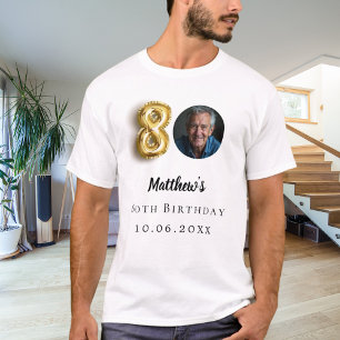 80th birthday gold photo T-Shirt