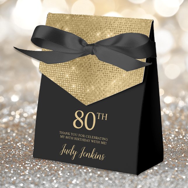 80th Birthday Gold Thank You Favor Box (Creator Uploaded)