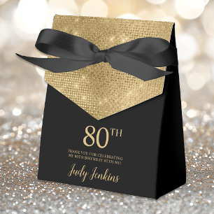 80th Birthday Gold Thank You Favour Box