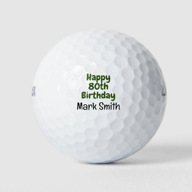 80th Birthday  Golf Balls (Front)