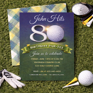 80th Birthday Golf Theme  Invitation