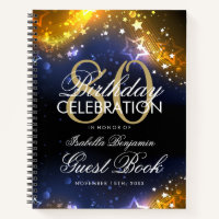 80th Birthday Guestbook Party Sparkles Gold
