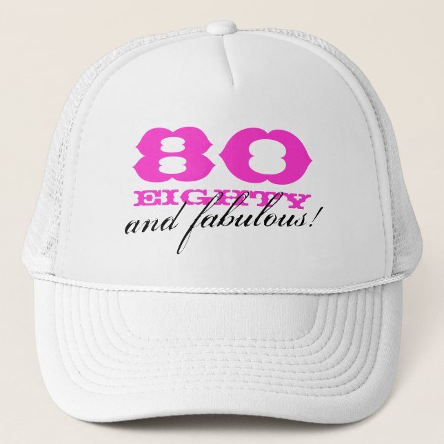 80th Birthday hat for women | 80 and fabulous! (Front)