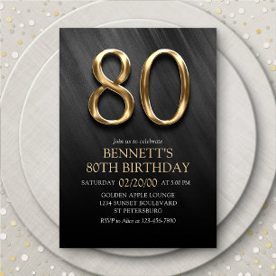 80th Birthday Invitation