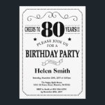 80th Birthday Invitation Black and White<br><div class="desc">80th Birthday Invitation Black and White Typography. Black and White Background. Adult Birthday. Male Men or Women Birthday. Kids Boy or Girl Lady Teen Teenage Bday Invite. 13th 15th 16th 18th 20th 21st 30th 40th 50th 60th 70th 80th 90th 100th. Any Age. For further customisation, please click the "Customise it"...</div>