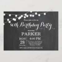 80th Birthday Invitation Chalkboard