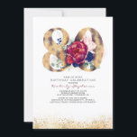 80th Birthday Invitation Navy Blue and Burgundy<br><div class="desc">Gold Glitters 80th Birthday Invitation</div>
