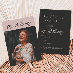 80th Birthday Invitation   Photo 80th Birthday