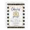80th birthday invitations, black and gold cheers