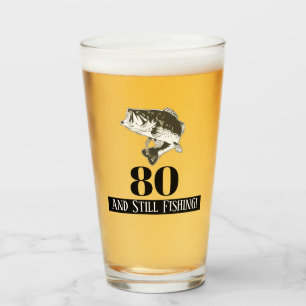 80th Birthday Largemouth Bass Fishing Men's Glass