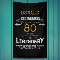 80th Birthday Legendary Black Gold Retro