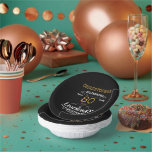 80th Birthday Legendary Black Gold Retro Paper Plate<br><div class="desc">For those celebrating their 80th birthday we have the ideal birthday party bowls with a vintage feel. The black background with a white and gold vintage typography design design is simple and yet elegant with a retro feel. Easily customise the text of this birthday plate using the template provided. Part...</div>
