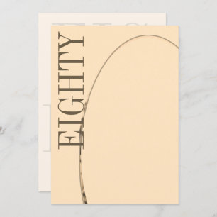 80th Birthday Male Photo Modern Birthday Invitation